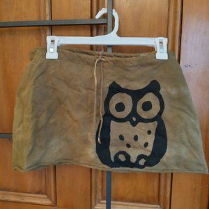 owl print, mini skirt, women's, size XL